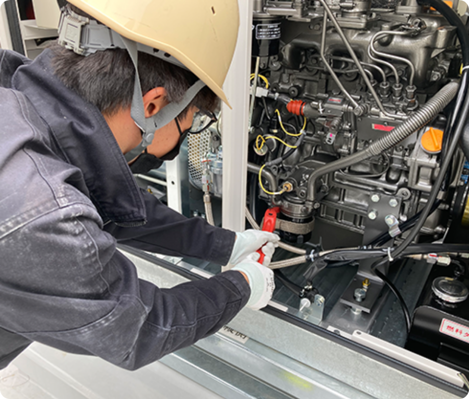国内すべての非常用発電機メーカーに対応。消防点検からフルオーバーホールまでワンストップ